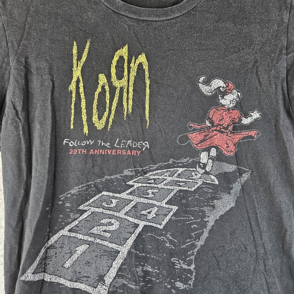Korn Shirt Mens Small Black Follow The Leader 20th Anniversary Band Tee Optima
